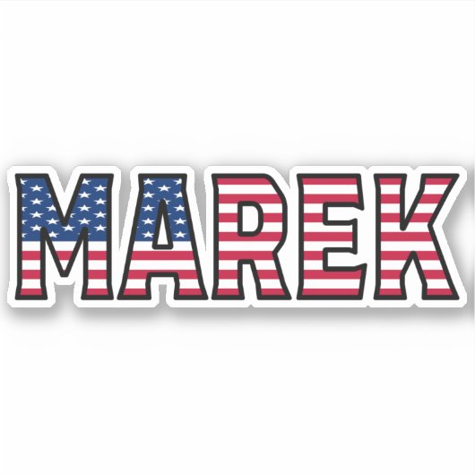 Marek Name Vorname USA Sticker Stickerset シール (正面)