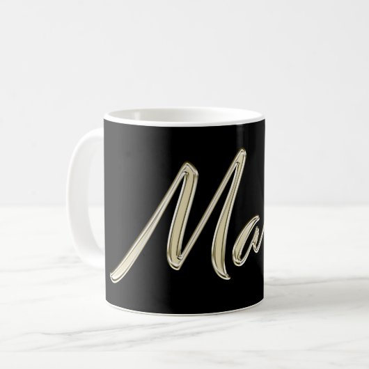 Marek Name whitegold Tasse Teetasse Kaffeetasse コーヒーマグカップ (正面左)
