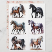 Mares & Foals ・水彩馬フッシー切り2 (正面/裏面)
