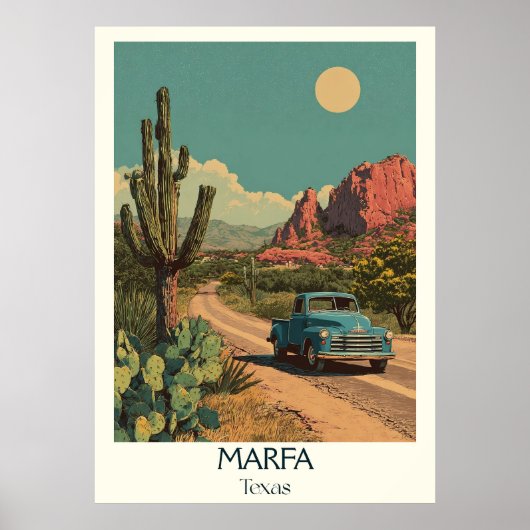Marfa Texas Desert Vista Art ポスター (正面)