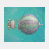 Margaret Personalized Teal Starry Hot Air Balloon  フリースブランケット (正面(横))