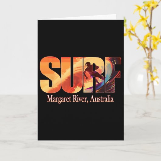 Margaret River, Australia Beach Surfing  カード (黄色い花)