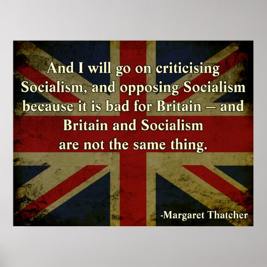 Margaret Thatcher Anti-Socialism ポスター (正面)