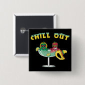 Margaritaで可愛いチリペッパーChill Out 缶バッジ (正面&裏面)