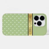 Margaritaグリーンホワイト水玉模様、金ゴールドリボン名 Case-Mate iPhoneケース (裏面 (横))
