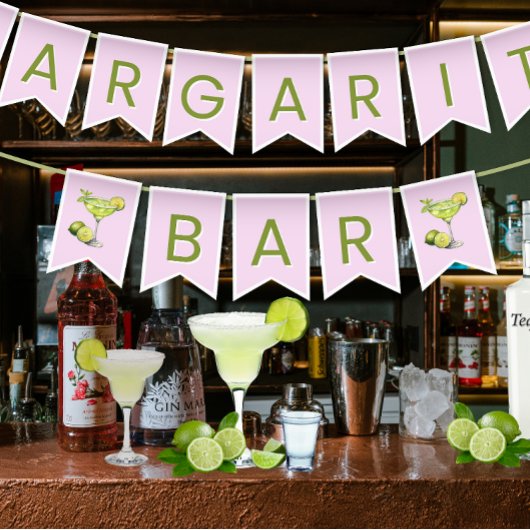 Margarita Bar Pink バンティングフラッグ