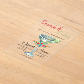 Margarita Flowers Mexican Bridal Shower アクリル招待状 (レイダウン)