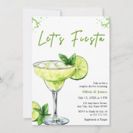 Margarita Let's Fiesta Couples Bridal Shower 招待状