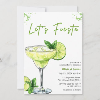Margarita Let's Fiesta Couples Bridal Shower 招待状