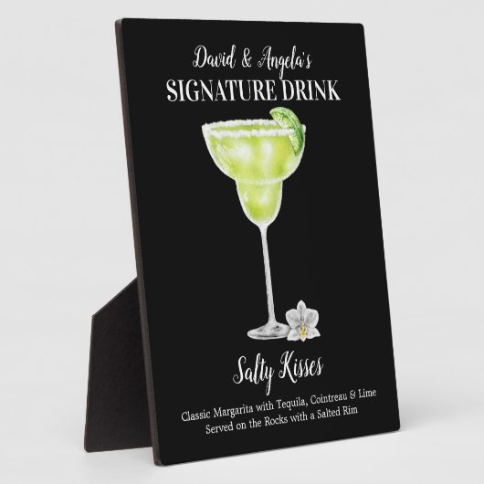 Margarita Saltyキス・このドリンクをパーソナライズ フォトプラーク (側面)