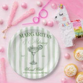 Margaritas and Matrimony Striped Bachelorette ペーパープレート (パーティー)