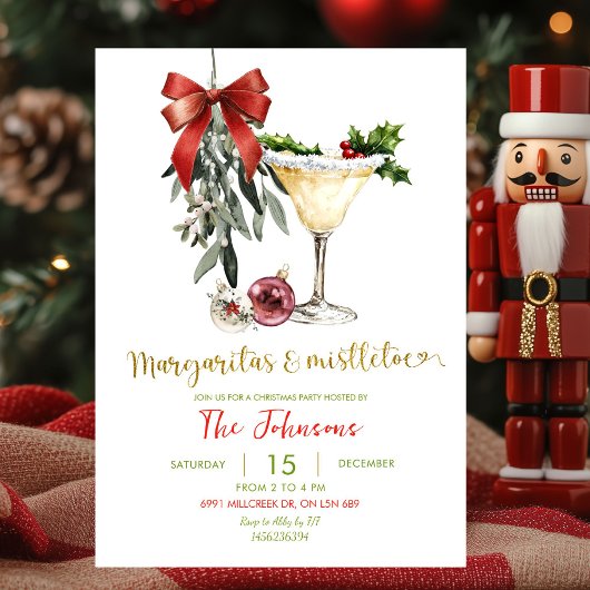 Margaritas and Mistletoe Friendsmas Party 招待状