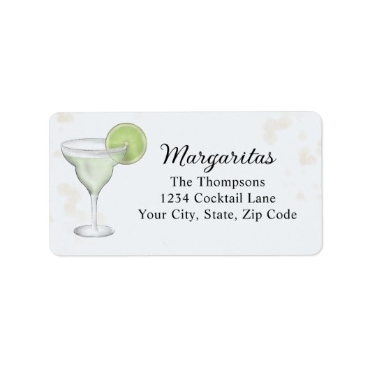 Margaritas Custom Return Address ラベル (正面)