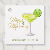 Margaritas & Marriage Green & Gold Bridal Shower フェイバータグ (正面)