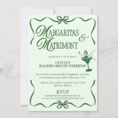 Margaritas & Matrimony Bachelorette Weekend Party 招待状 (正面)