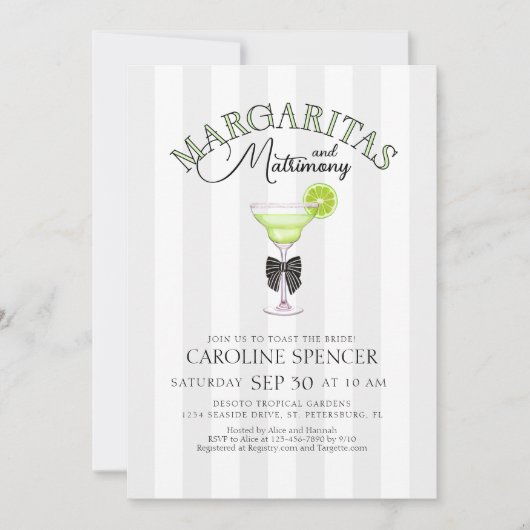 Margaritas Matrimony Bridal Shower 招待状 (正面)