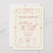 Margaritas pool scribble Party Cocktail ブライダル 招待状 (正面)