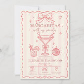 Margaritas pool scribble Party Cocktail ブライダル 招待状 (正面)