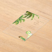 Margaritas & Tacos Tropical Birthday Party アクリル招待状 (レイダウン)