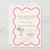 Margaritas with my Senoritasブライダルシャワー 描 招待状 (正面)