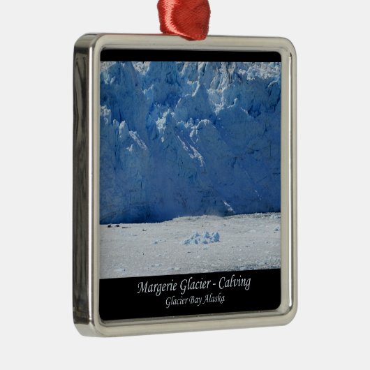 Margerieの氷河出産またはグレーシャー入江アラスカ メタルオーナメント (右)