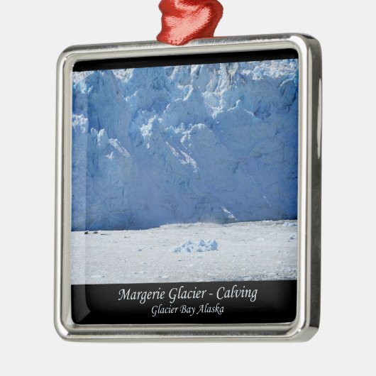 Margerieの氷河出産またはグレーシャー入江アラスカ メタルオーナメント (左)