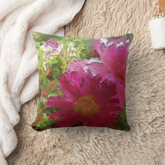 Margerite & Frauenmantel - Aquarell-Design |  クッション (ブランケット)