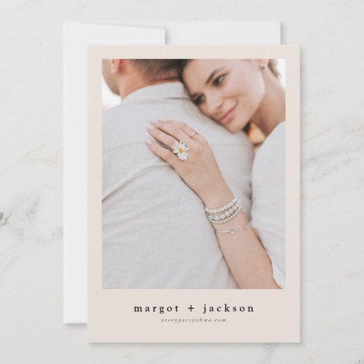 MARGOT埃っぽいバラ赤面フローラ写真の保存日付 招待状 (裏面)