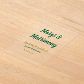 Margs and matrimony add name date bachelorette par アクリル招待状 (レイダウン)