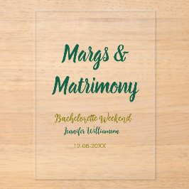 Margs and matrimony add name date bachelorette par アクリル招待状