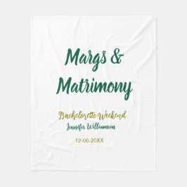 Margs and matrimony add name date bachelorette par フリースブランケット