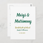 Margs and matrimony add name date bachelorette par ポストカード (正面/裏面)