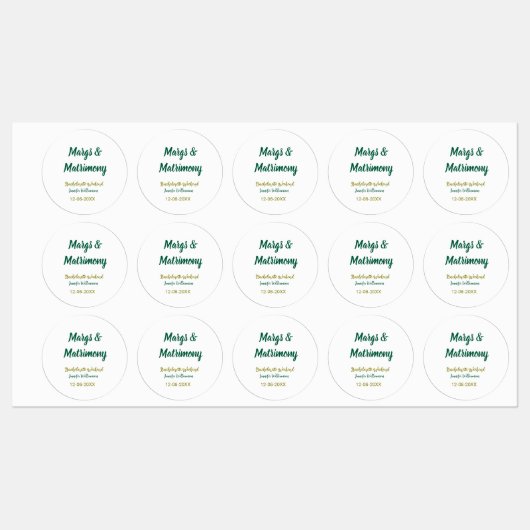 Margs and matrimony add name date bachelorette par ラベル (シート)