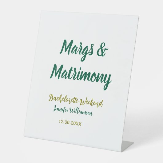 Margs and matrimony add name date bachelorette par 台座サイン (正面)
