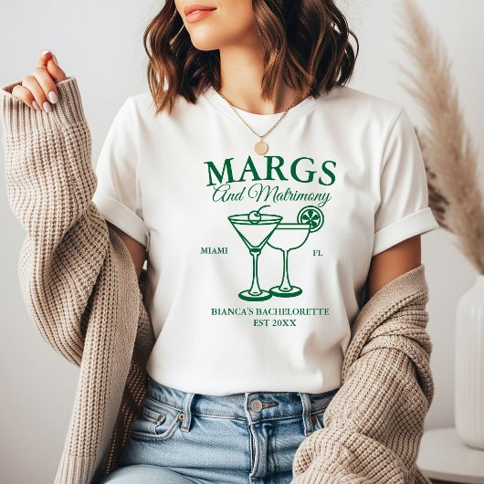 Margs and Matrimony  Beach Bachelorette party  Tシャツ
