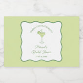 "Margs and Matrimony" Chic Bridal Shower Tequila リキュールボトルラベル (シングルラベル)