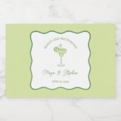 "Margs and Matrimony" Chic Lime Wedding Tequila リキュールボトルラベル (シングルラベル)