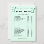 Margs & Matrimony彼はゲームカードと言った 案内状 (正面)