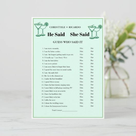 Margs & Matrimony彼はゲームカードと言った 案内状 (スタンド正面)