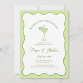 "Margs & Matrimony" シンプル・シックな婚約パーティー 招待状 (正面)
