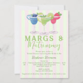 Margs & Matrimony ストライプQRコード ブライダルシャワー 招待状 (正面)