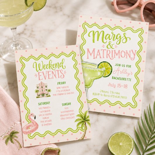 Margs & Matrimony バチェラー・パーティ | トロピカル・ガールズ 招待状