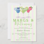 Margs & Matrimony ピンク ミントグリーン ブライダルシャワー 招待状 (正面)
