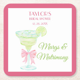 Margs & Matrimony ブライダルシャワーパーティー スクエアペーパーコースター