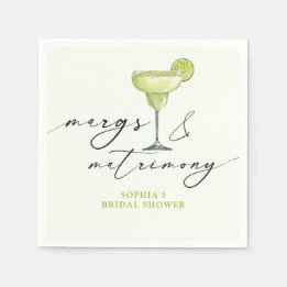 Margs & Matrimony Green Lime Bridal Shower スタンダードカクテルナプキン