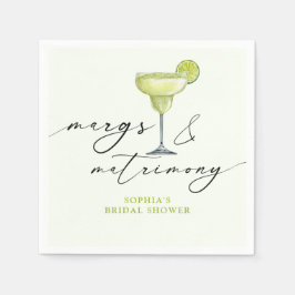 Margs & Matrimony Green Lime Bridal Shower スタンダードカクテルナプキン
