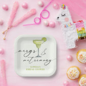 Margs & Matrimony Green Lime Bridal Shower ペーパープレート (パーティー)