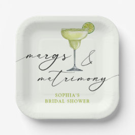 Margs & Matrimony Green Lime Bridal Shower ペーパープレート