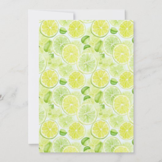 Margs & Matrimony Green Lime Bridal Shower 招待状 (裏面)