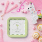"Margs & Matrimony" Lime Margarita Bridal Shower ペーパープレート (パーティー)